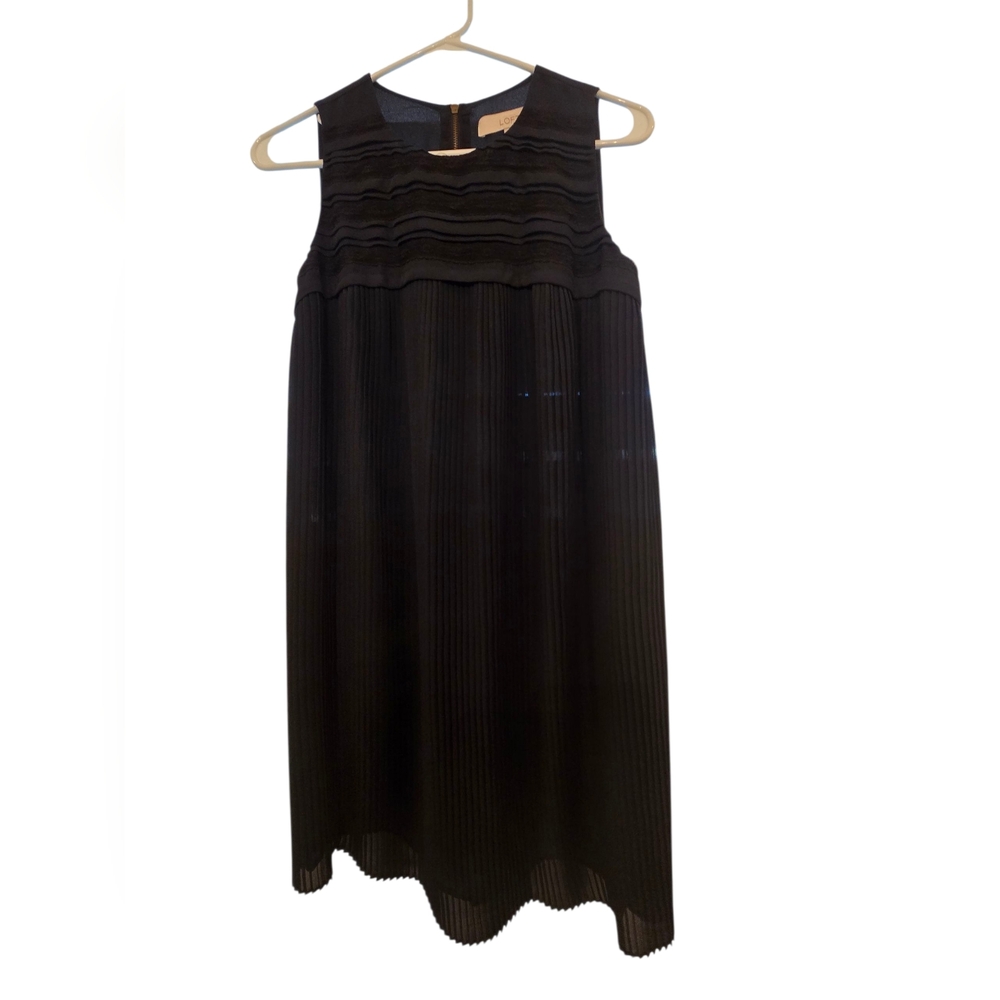 LOFT Black Textured Midi Dress